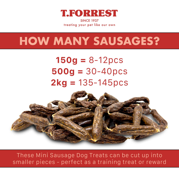 Mini beef and veg sausage quantities