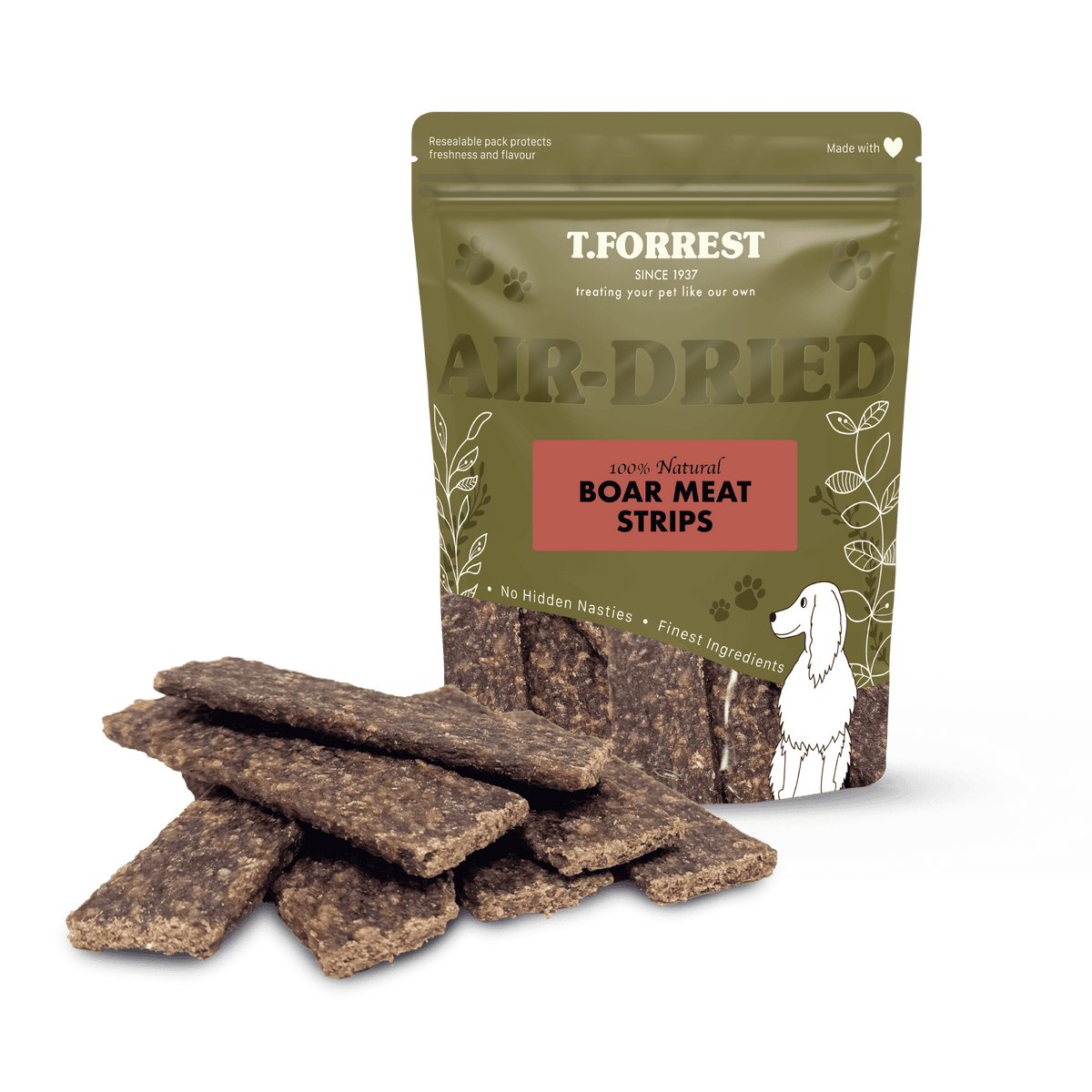 T Forrest Boar Meat Strips for dogs
