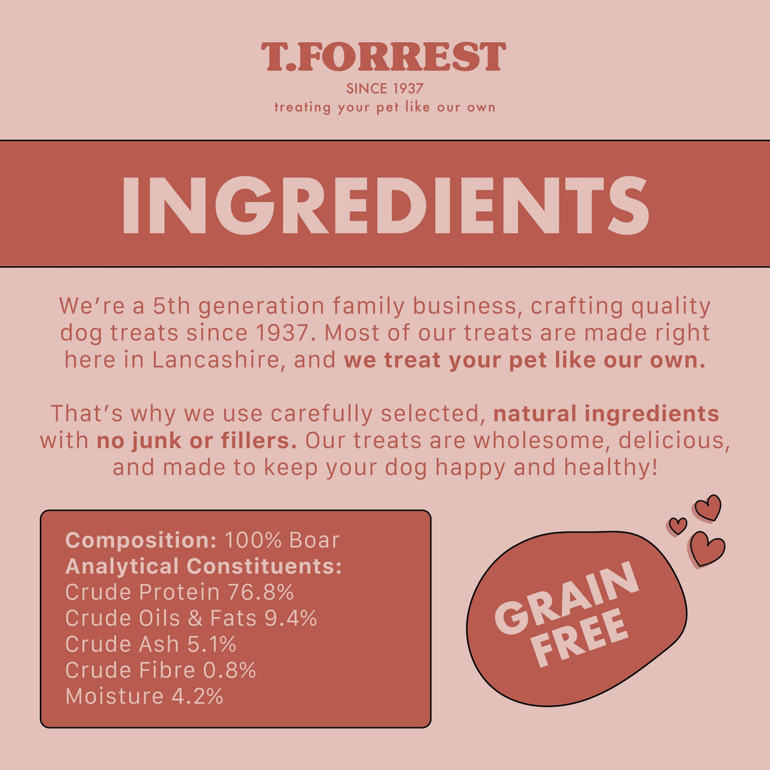 T Forrest boar meat strip ingredients