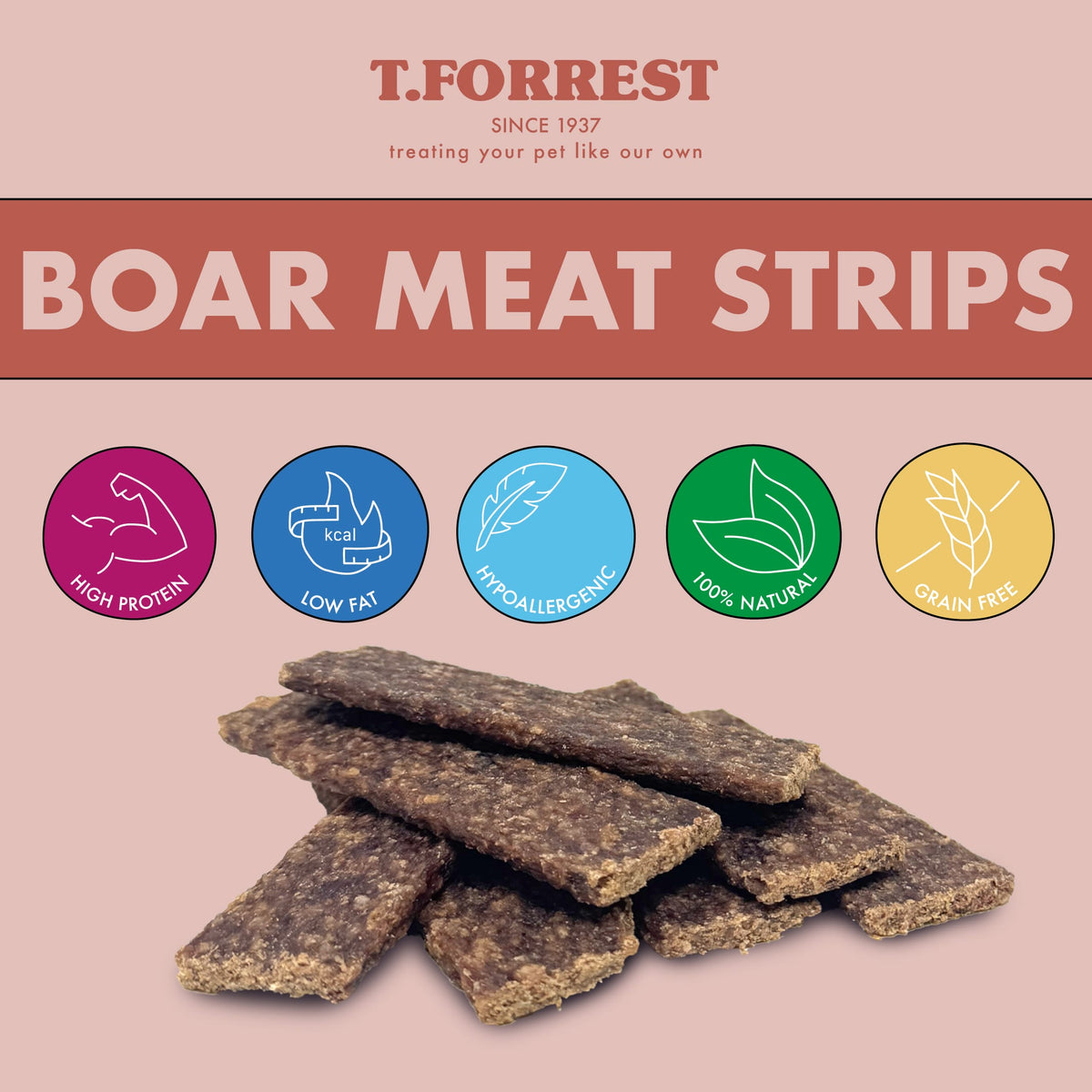 Health benefits of boar meat strips for dogs