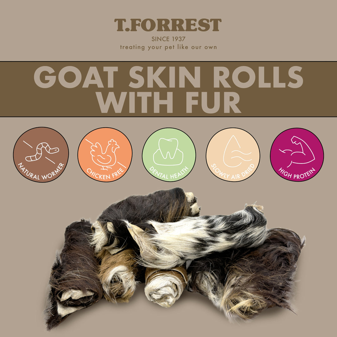 Health benefits of goat skin rolls with fur for dogs