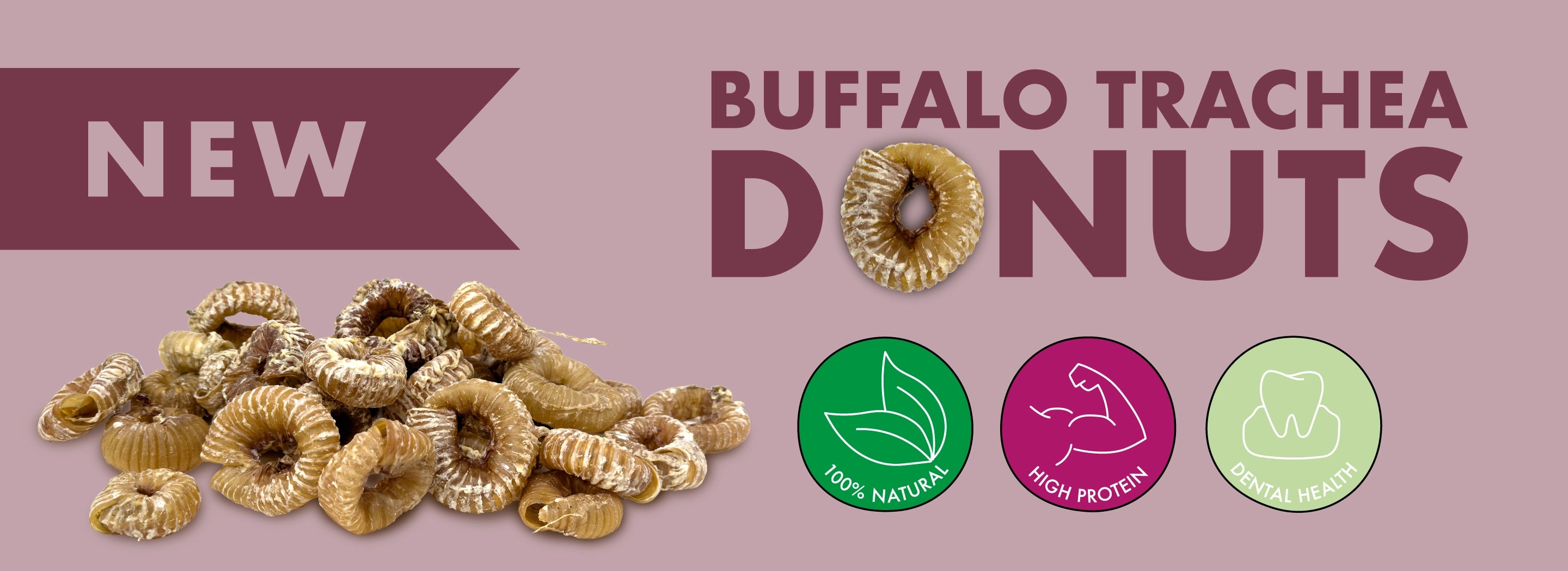 New T forrest buffalo trachea donut dog treats with health benefits